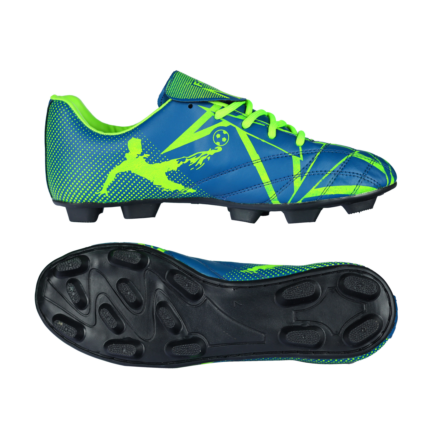 Fenta KICK: Beginner PU Soccer Shoes with Black PVC Sole