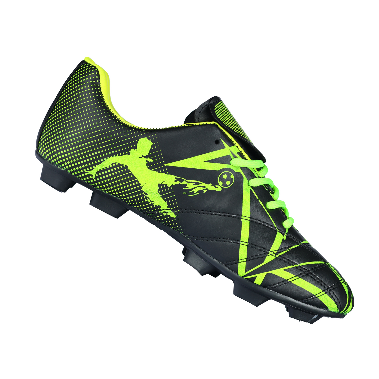 Fenta KICK: Beginner PU Soccer Shoes with Black PVC Sole