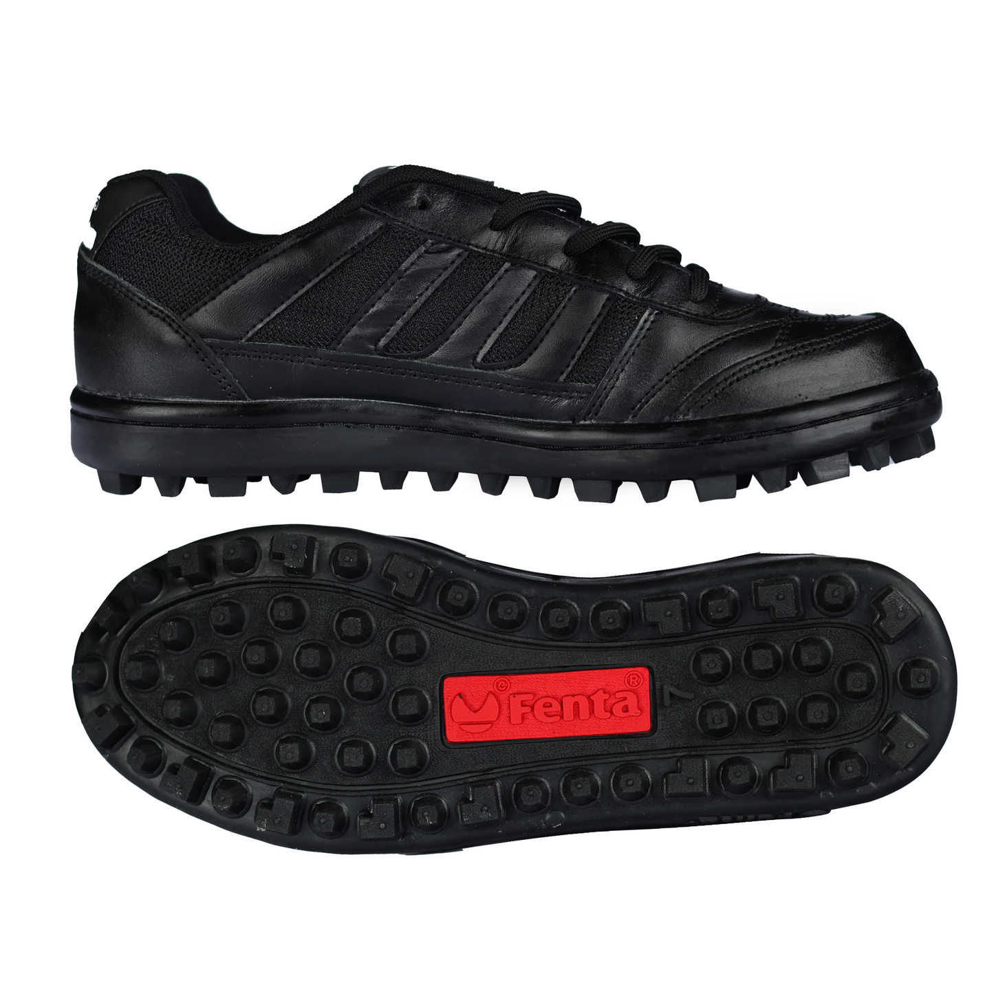 Fenta BLACK DIAMOND: Premium Black Leather Work Shoe