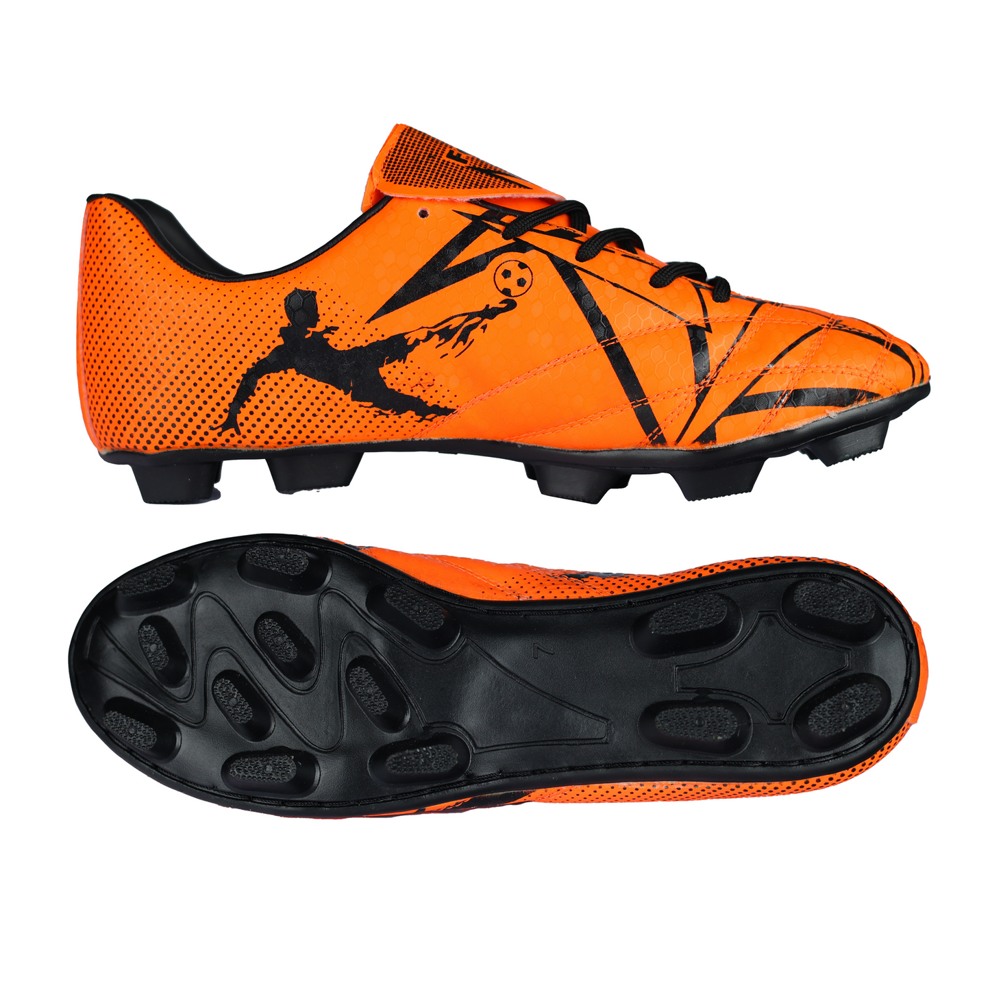 Fenta KICK: Beginner PU Soccer Shoes with Black PVC Sole