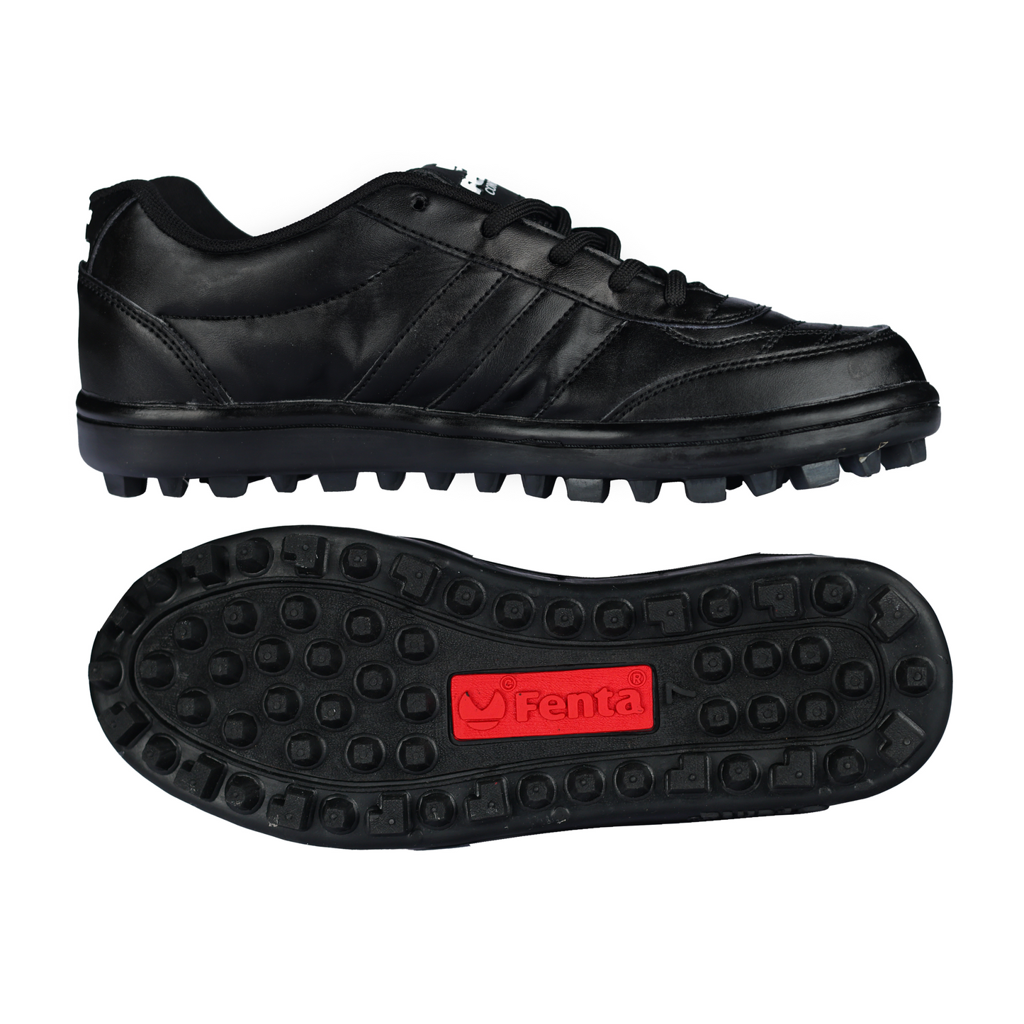 Fenta COBRA: Full Leather Black Work Shoe with Durable Rubber Sole