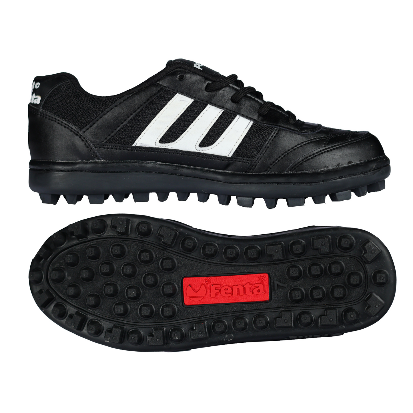 Fenta FLAME: Black PU Work Shoe with Enhanced Grip Rubber Sole