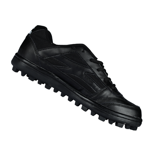 Fenta BLACK BULLS: Durable PU Work Shoe with High-Traction Black Rubber Sole