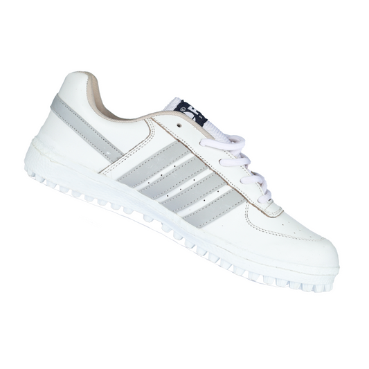 Fenta PACE: Soft Leather White Work Shoe with Classic PVC Sole