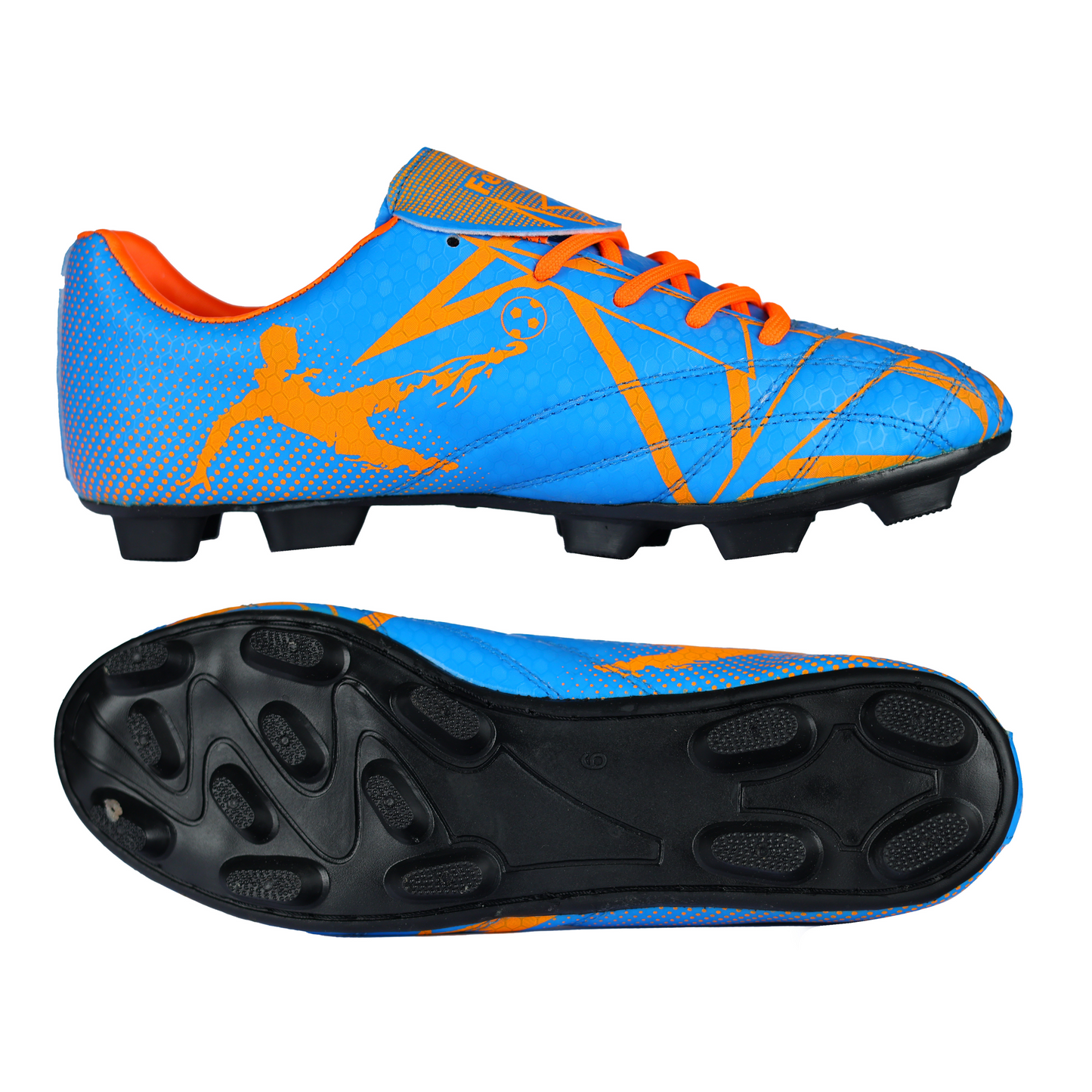 Fenta KICK: Beginner PU Soccer Shoes with Black PVC Sole