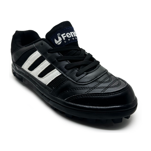 Fenta FLAME: Black PU Work Shoe with Enhanced Grip Rubber Sole