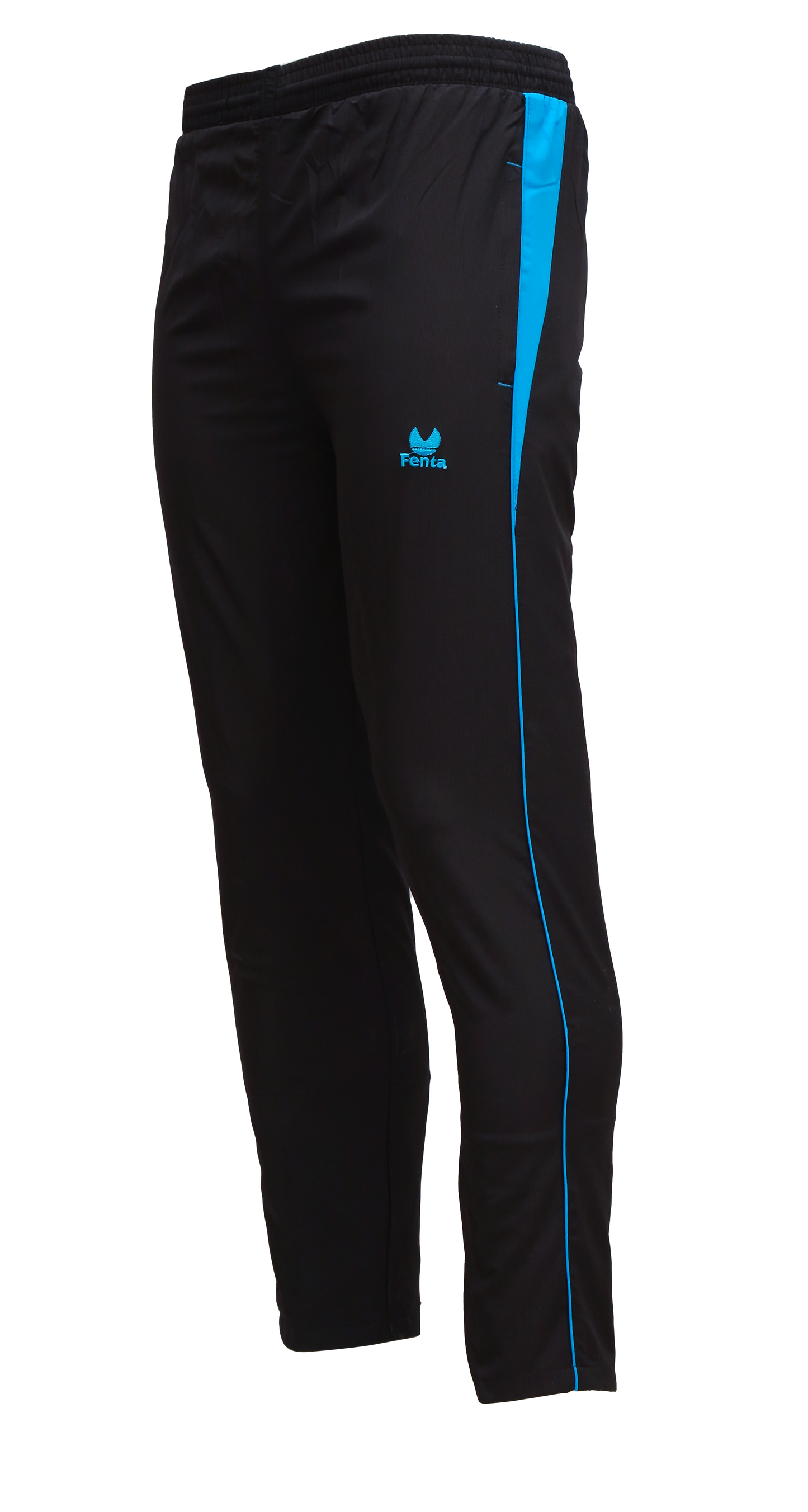 Fenta Sports Gold Lower Outdoor Track Pant (Black-Sky-Blue)