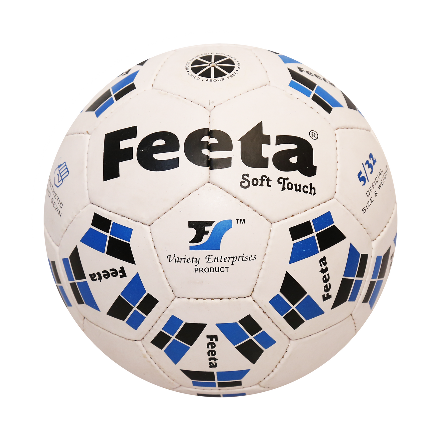 Fenta Sports Soft Touch Football (White+Blue+Black)
